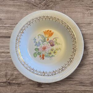 Vintage Salem China Co Salem OH 23 KT Gold Victory Floral Bread & Butter Bowl